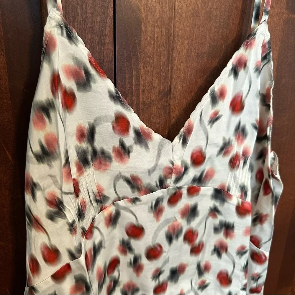 NWT J. Crew Soft shine slip dress in blurry cherry print Size M #R20